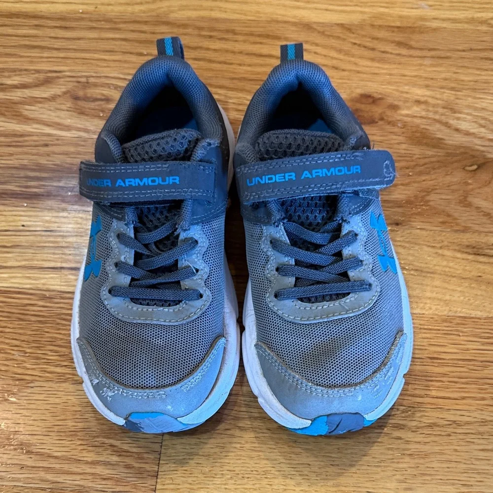 Under Armour Kids' Sneakers in Gray and Blue - Picture 2 of 6